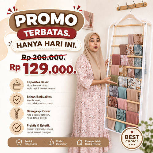Penyimpanan Hijab Anti Debu