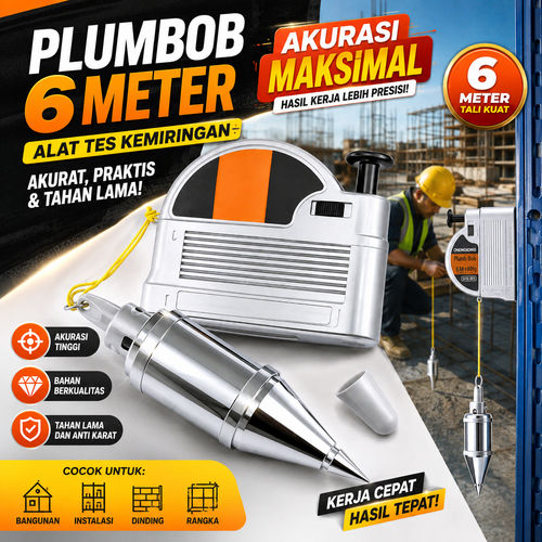 Plumb Bob 6M Alat Ukur Vertikal Presisi