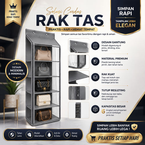 Rak Tas Gantung 6 Tingkat