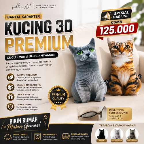 Bantal Kucing 3D